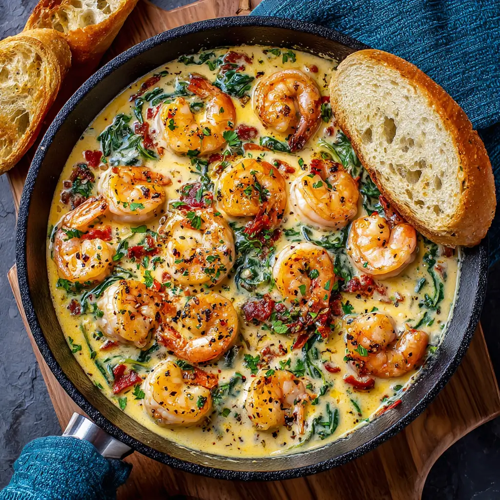 Creamy Garlic Tuscan Shrimp