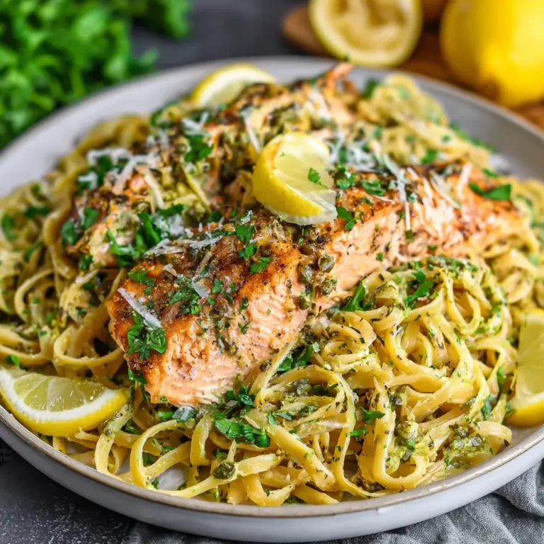 Lemon Butter Herb Salmon Pasta