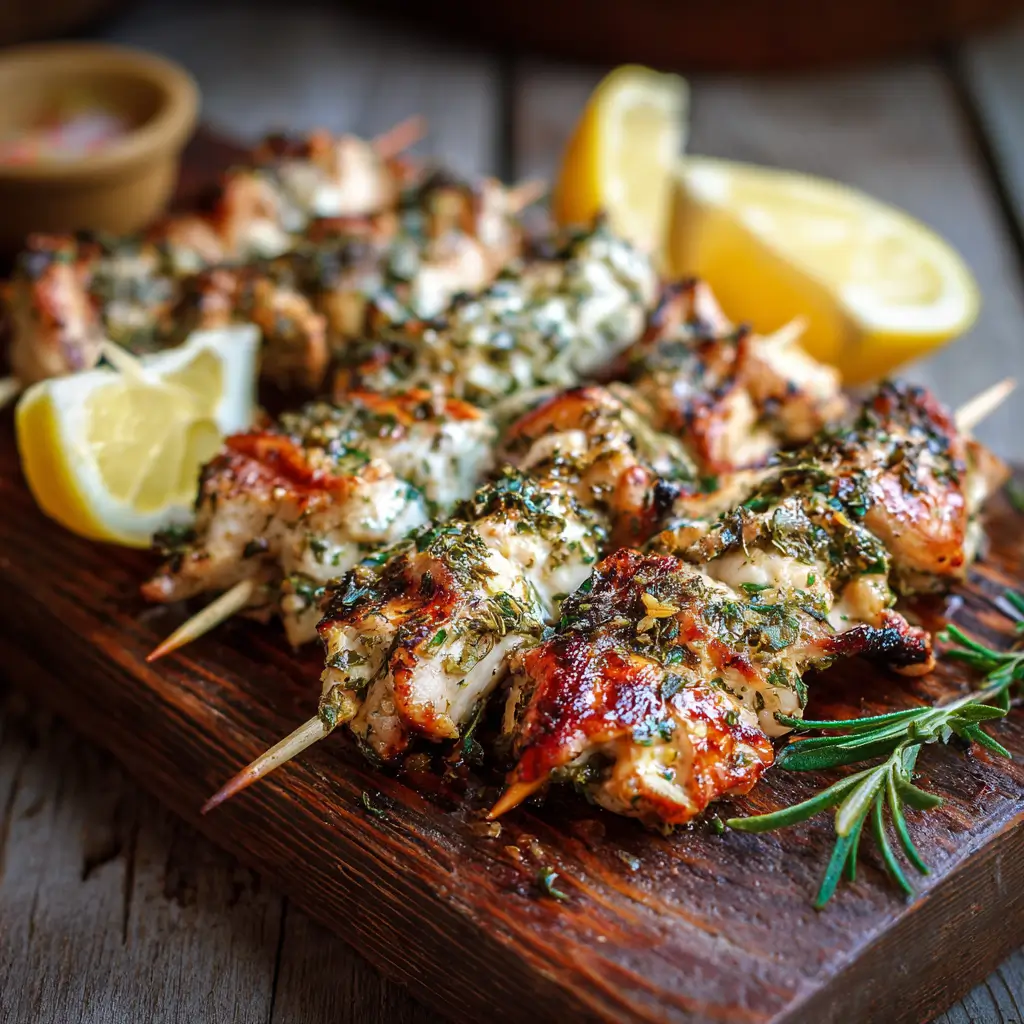 Lemon Herb Grilled Chicken Skewers
