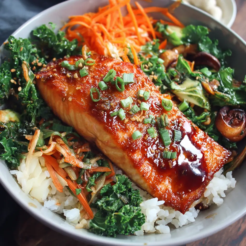 Miso Glazed Salmon Bowls