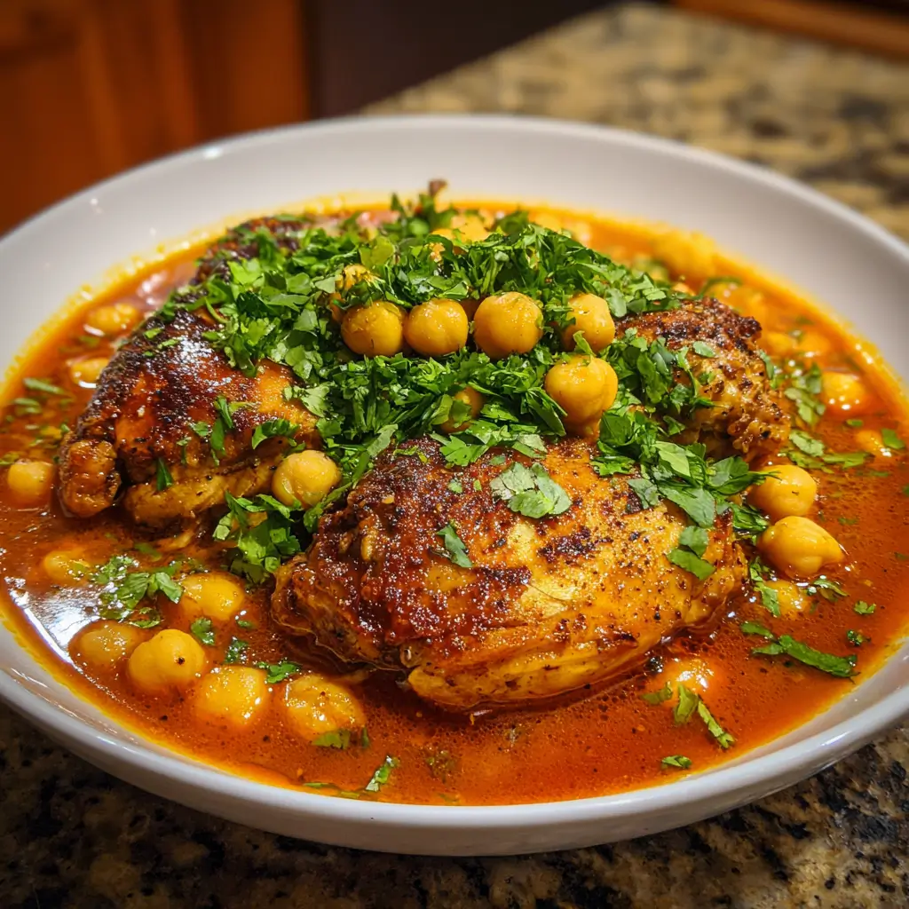 Moroccan Chicken and Chickpea Stew
