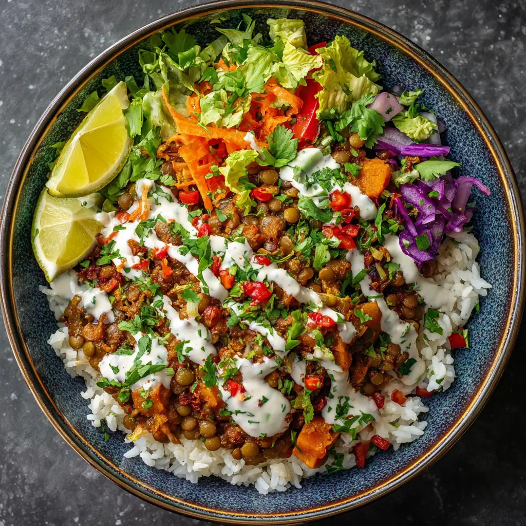 Moroccan Spiced Lentil and Rice Bowls