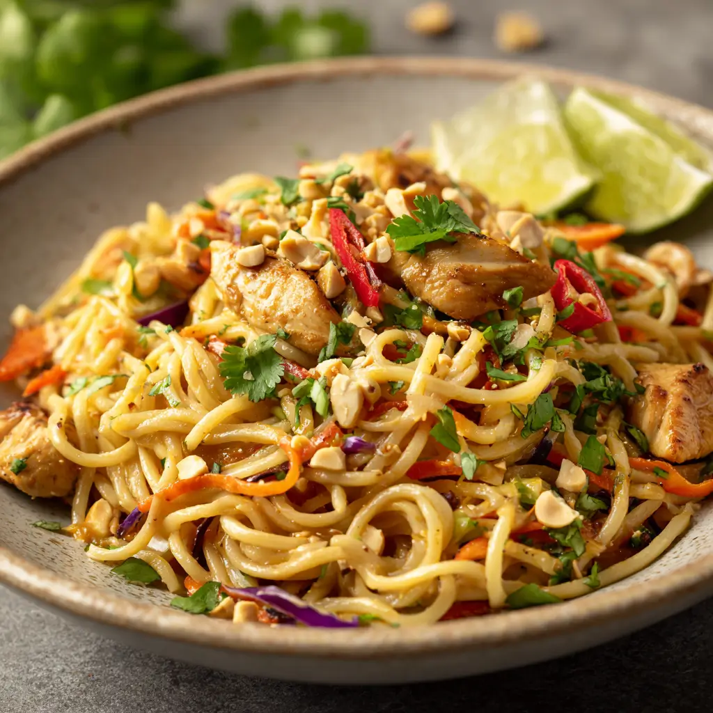 Thai Peanut Noodles with Chicken